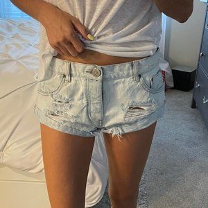 One Teaspoon light wash Bandits denim shorts